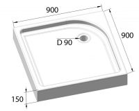 Квадратный душевой поддон BelBagno TRAY-BB-A схема 4