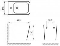 Подвесное биде BelBagno Ardente-R BB0520BH схема 2