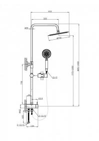 Душевая стойка без смесителя Belbagno ANCONA-DOC2FD-CRM ФОТО