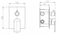 Смеситель для душа BelBagno Nova с девиатором NOV-SDMC-IN схема 2