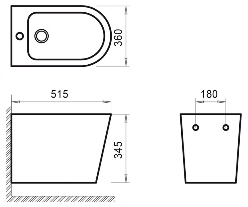 Подвесное биде BelBagno Flay-R BB053BH схема 2