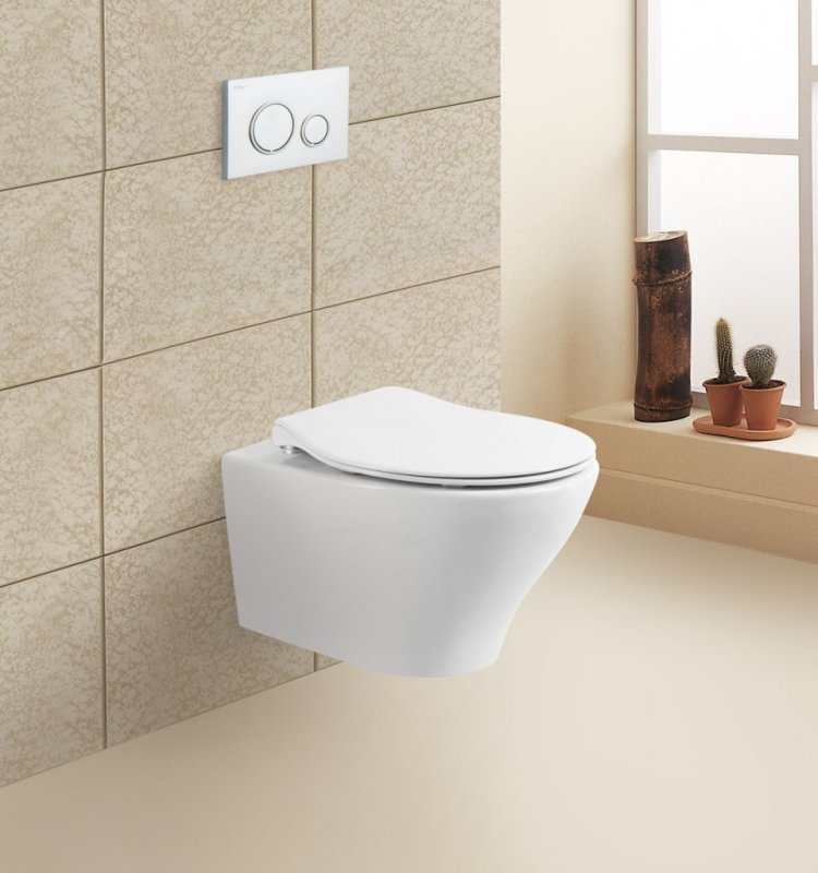 Безободковый унитаз BelBagno Acqua подвесной BB340CHR схема 1