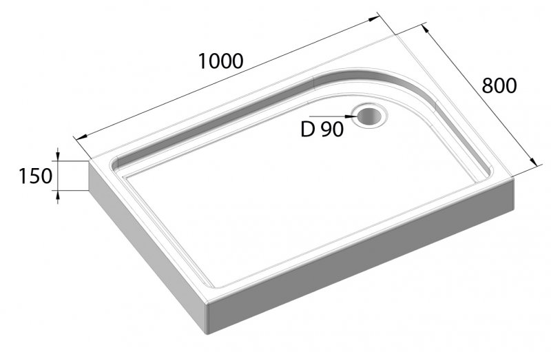 Прямоугольный поддон для душа BelBagno TRAY-BB-AH схема 6