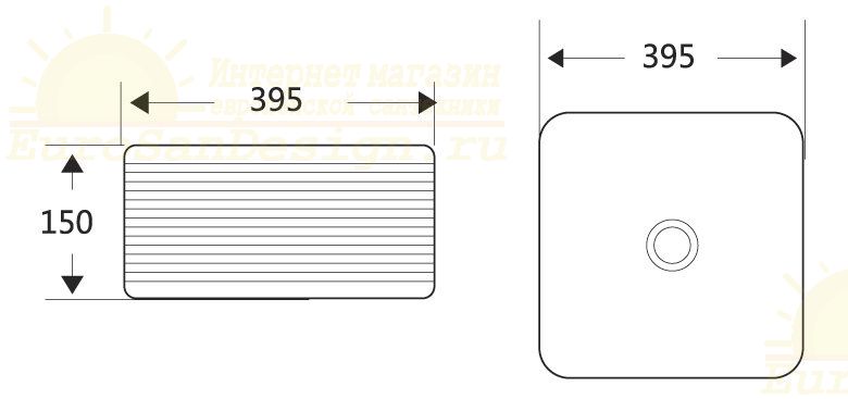 Раковина квадратная BelBagno BB1421 схема 2