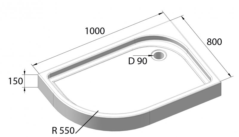 Акриловый поддон для душа BelBagno TRAY-BB-RH схема 4