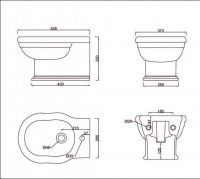 Подвесное биде BelBagno Boheme BB115BH схема 4