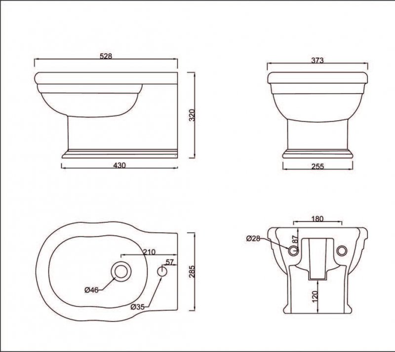 Подвесное биде BelBagno Boheme BB115BH схема 4