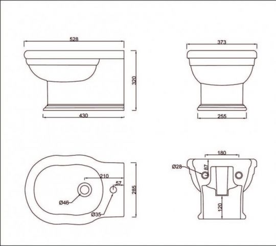 Подвесное биде BelBagno Boheme BB115BH ФОТО