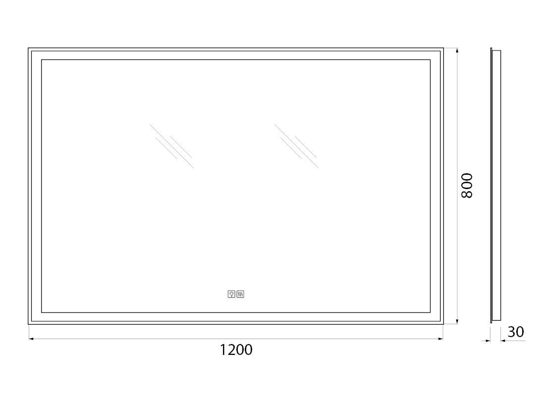 Зеркало для ванной комнаты BelBagno SPC-GRT-1200-800-LED-TCH-WARM схема 2