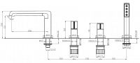 Смеситель врезной на борт ванны BelBagno UNO-BVD4 схема 2