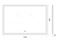 Зеркало для ванной комнаты BelBagno SPC-GRT-1200-800-LED-TCH-PHONE схема 2