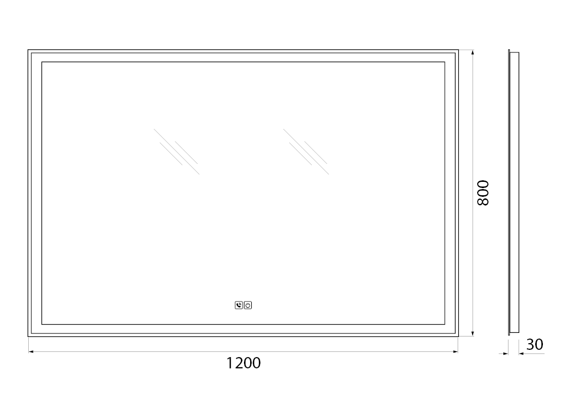 Зеркало для ванной комнаты BelBagno SPC-GRT-1200-800-LED-TCH-PHONE схема 2