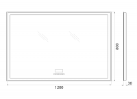 Зеркало для ванной комнаты BelBagno SPC-GRT-1200-800-LED-TCH-RAD схема 2