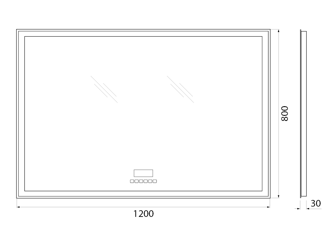 Зеркало для ванной комнаты BelBagno SPC-GRT-1200-800-LED-TCH-RAD схема 2