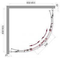 Душевой уголок Belbagno Sela R схема 4