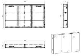 Шкаф зеркало в ванную комнату BelBagno SPC-3A-DL-BL-1200 ФОТО