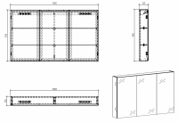 Шкаф зеркало в ванную комнату BelBagno SPC-3A-DL-BL-1200 схема 2