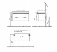 Тумба для раковины Belbagno Ancona 120 (Анкона) подвесная 120х48 схема 2