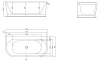 Пристенная акриловая ванна Belbagno BB408 150х80 или 170х80 схема 4