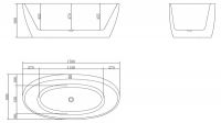 Акриловая ванна Belbagno BB404 225 или 275 литров 150х80 или 170х80 схема 2