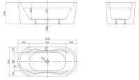 Отдельностоящая ванна с экраном Belbagno BB407 160/170х80 схема 3