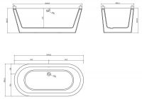 Отдельностоящая акриловая ванна Belbagno BB202 160х80 схема 4