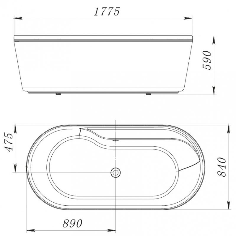 Овальная акриловая ванна Belbagno BB14-K 178x84 ФОТО