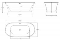 Отдельностоящая ванна Belbagno BB402 акриловая 170х79 схема 4