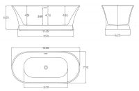 Отдельностоящая ванна Belbagno BB402 акриловая 170х79 схема 5