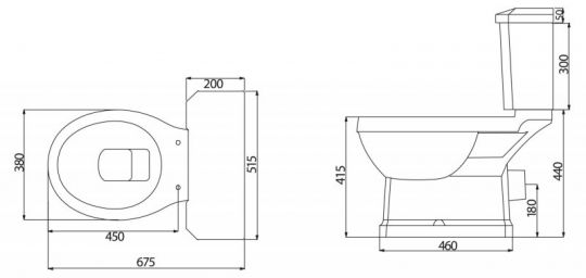 Безободковый унитаз BelBagno Trevi (Треви) BB135CP схема 2