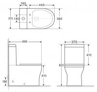 Пристенный унитаз-компакт BelBagno Ancona BB1224CPR-P схема 5