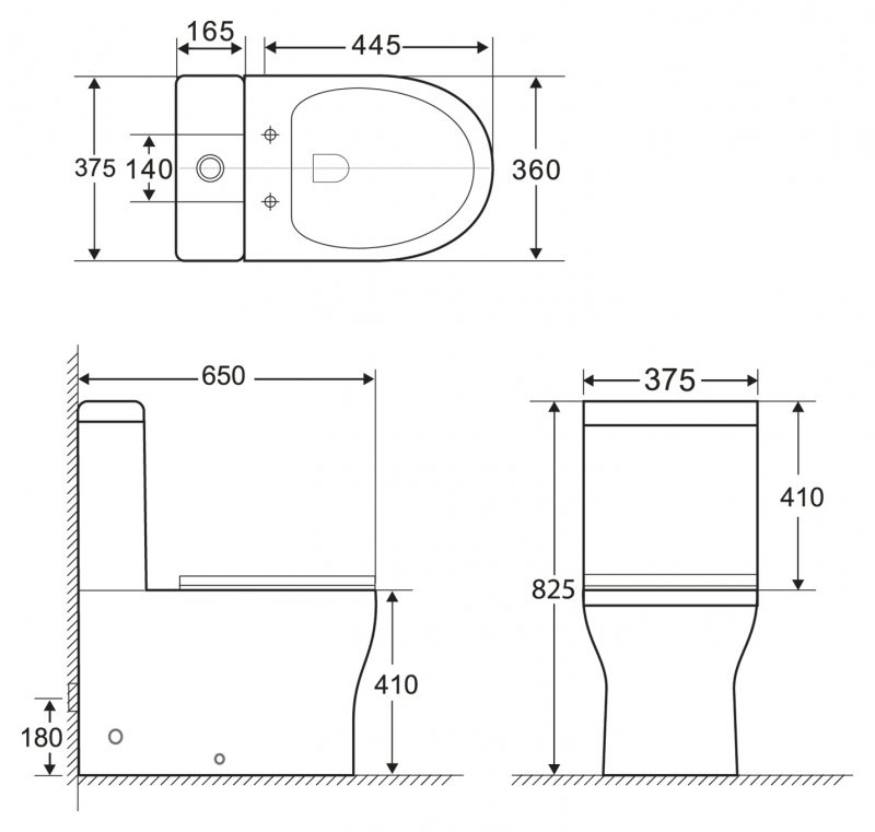 Пристенный унитаз-компакт BelBagno Ancona BB1224CPR-P схема 5