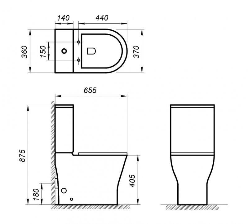 Безободковый унитаз-компакт BelBagno ACQUA BB340CPR схема 7