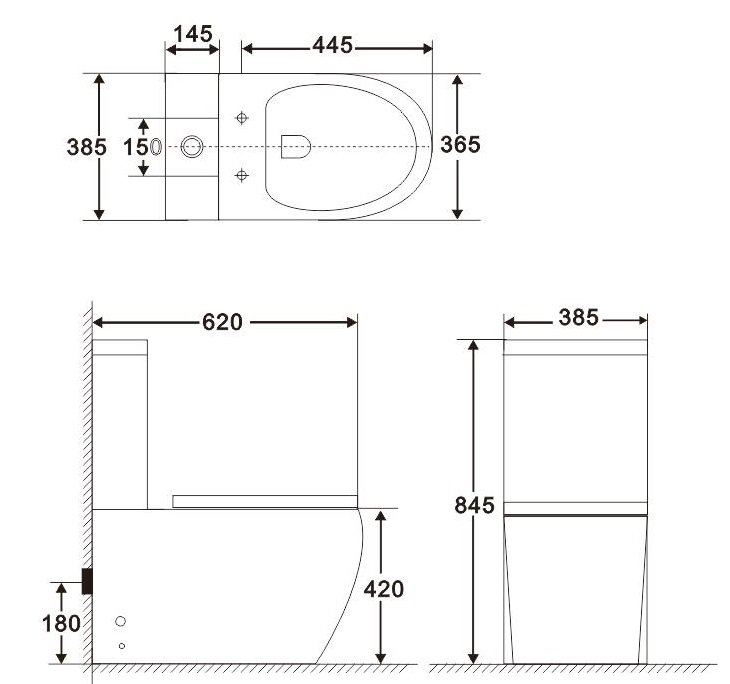 Напольный унитаз-компакт BelBagno Amanda BB051CPR схема 2