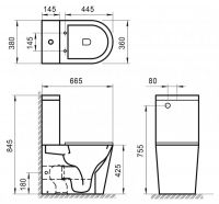 Бесшумный унитаз компакт BelBagno Sfera-R BB2141CPR схема 5