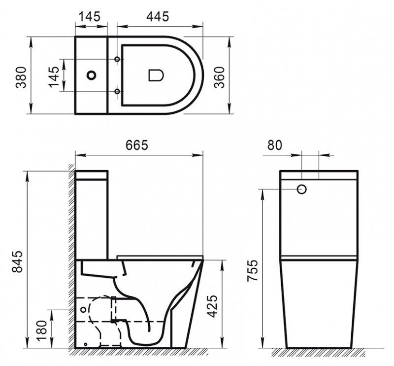 Бесшумный унитаз компакт BelBagno Sfera-R BB2141CPR схема 5