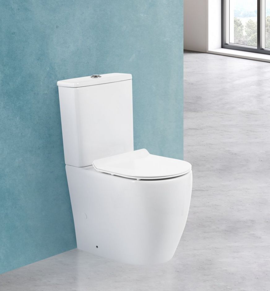 Безободковый унитаз моноблок BelBagno Etna BB2157CPR P-trap