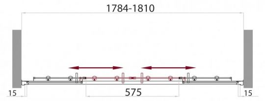 Раздвижная душевая дверь в нишу Belbagno Uno-195-bf-2-170-c-cr хром схема 6