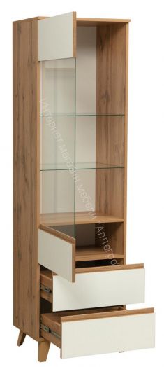 Шкаф комбинированный 53.01 Авалон, Дуб вотан/Белый