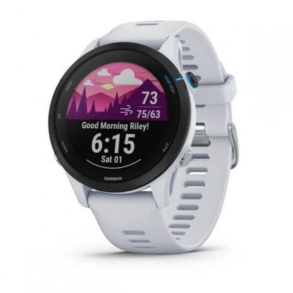 Умные часы Garmin FORERUNNER 255 Music с белым ремешком