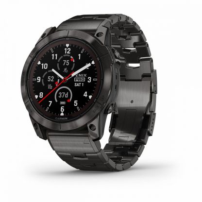 Умные часы Garmin FENIX 7X PRO Sapphire Solar Edition Титановый угольно-серый корпус с DLC-покрытием и титановым браслетом фото