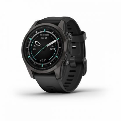 Умные часы Garmin  EPIX PRO (Gen 2) Sapphire Edition 42 мм, титановый, угольно-серый, DLC, черный ремешок фото