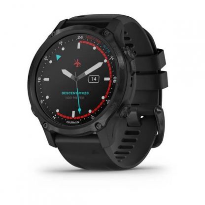 Garmin Descent Mk2s угольно-серый корпус с DLC-покрытием, черный силиконовый ремешок фото