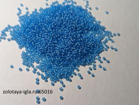 Бисер чешский 65016 голубой прозрачный белая линия внутри Preciosa 1 сорт