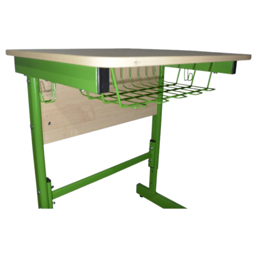 GREEN Стол ученический  регулируемый 1-местный (Жёлтый металлокаркас)