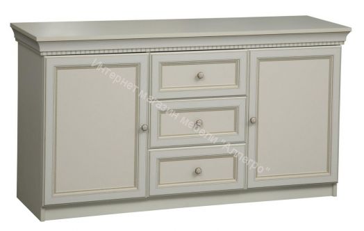 Тумба 40.07 Эльмира, Белый/Белая кожа патина