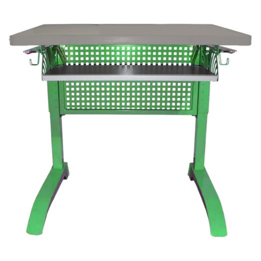 МАГНАТ Стол регулируемый 2-местный, с перфорацией и пеналом