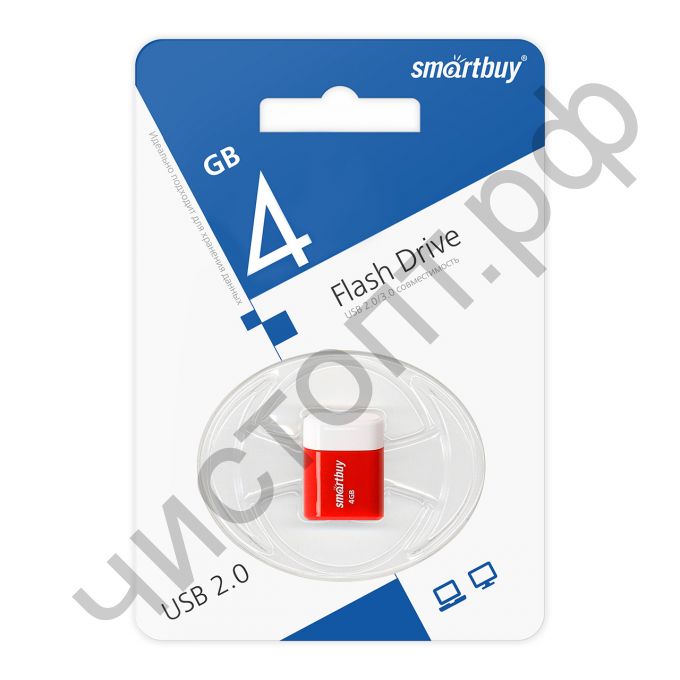 флэш-карта Smartbuy 4GB LARA Red красная