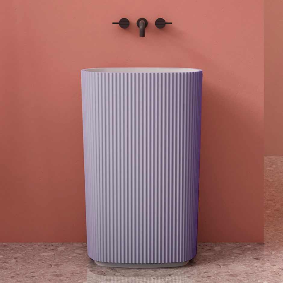 Отдельностоящая раковина  ABBER Stein AS2502Violett фиолетовая 55х36