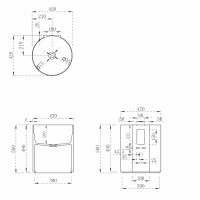 Раковина подвесная ABBER Stein AS2624 матовая 42х42 схема 2